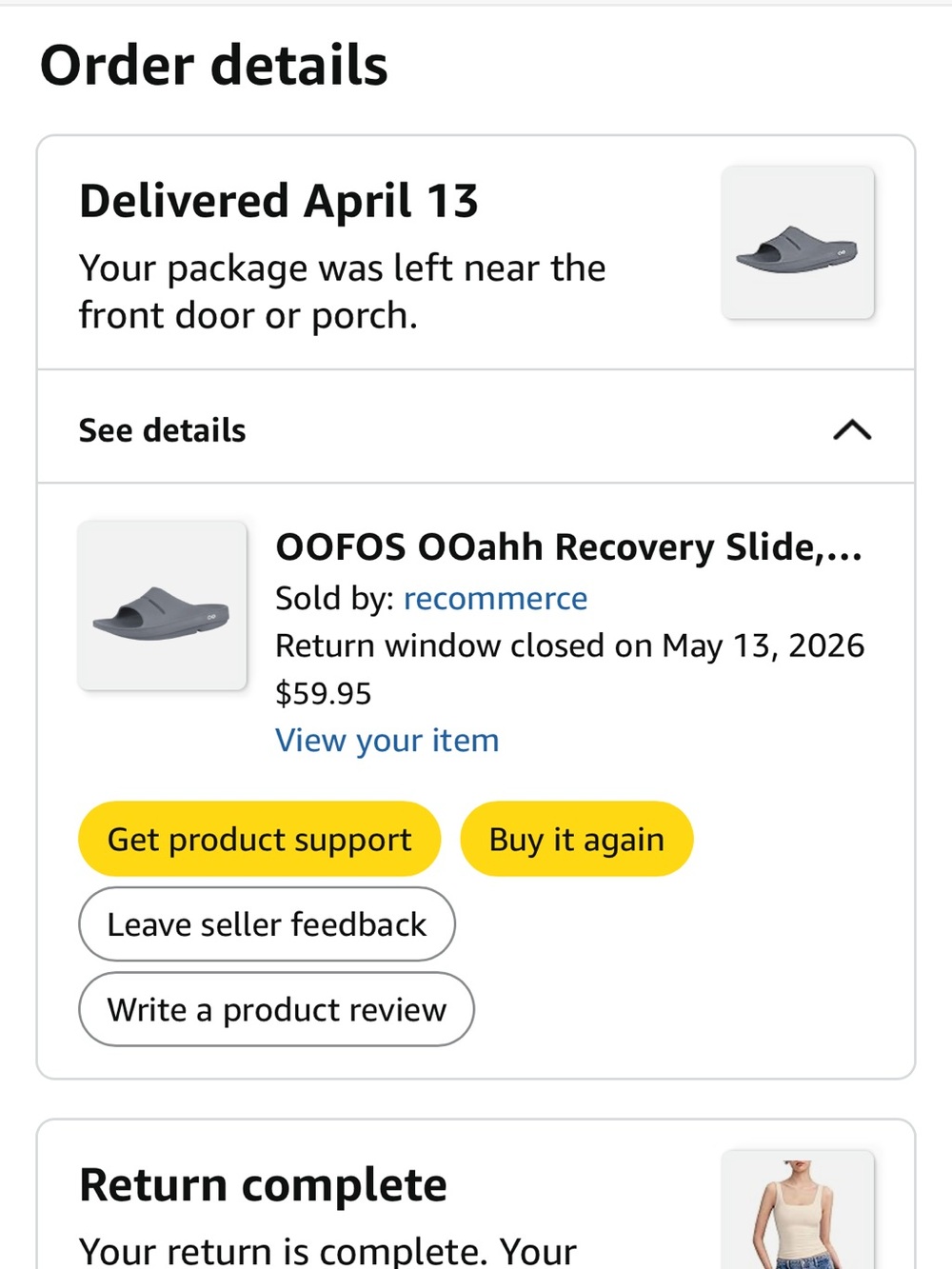 OOFOS OOahh Recovery Slide - Women’s and Men’s, M6-W8 - Picture 8 of 8